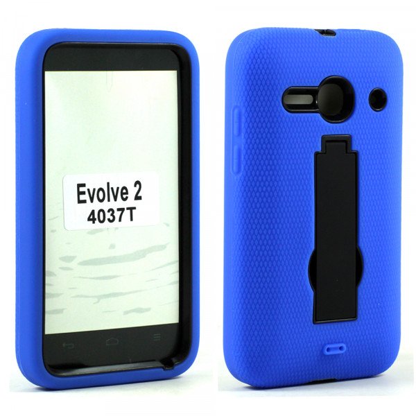Wholesale Alcatel One Touch Evolve 2 4037T Armor Hybrid Stand Case (Blue)